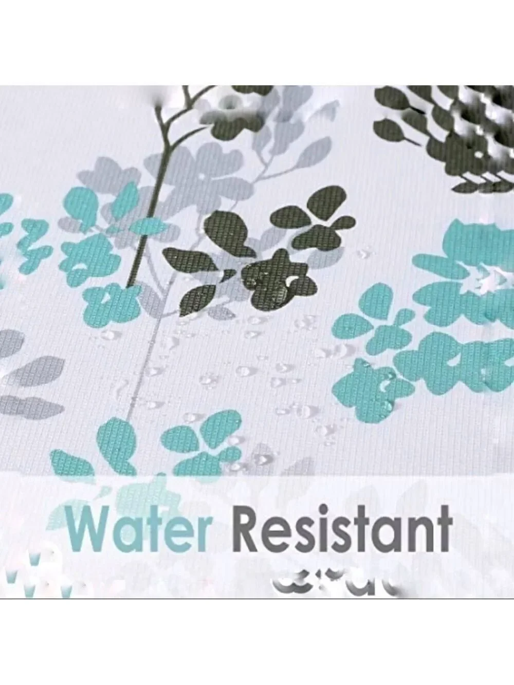 NEW-MODERN Floral Pattern Fabric Shower Curtain Washable, Water Resistant 70x84